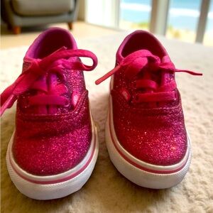 Vans Toddler Pink Glitter Sneakers Size 4